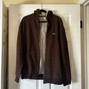Lacoste Men's Dark Brown Zip-Up Sweater